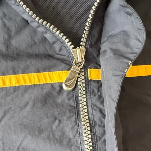 Nautica Men's Windbreaker in Black with Yellow Accents - Picture 8 of 12